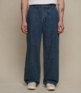 Merz b. Schwanen 1940s Cotton Denim High Rise Wide Leg Chino