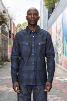 The Flat Head Flat Head “THE TUSS” Indigo Rope-Dyed Block Check Flannel