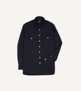 Drake's Linen Twill Two-Pocket Work Shirt
