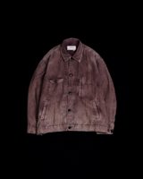 Anachronorm FADED SULFUR DYED LINEN UTILITY JACKET BURGUNDY