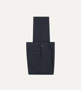 Drake's Navy Linen Single Pleat Trouser