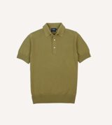 Drake's Knitted Crepe Cotton Short-Sleeve Polo Shirt