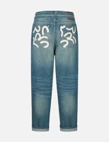 Evisu Playful Seagull Print Pocket Loose Fit Jeans #2038