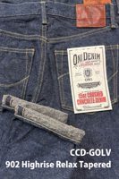 Oni Denim ONI902CCD-GOLV 15oz Crushed Concrete Denim Weft: Grayish Olive Kabuki Selvedge High rise Relax Tapered