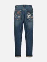 Evisu Kamon Jacquard Pockets 3D Fit Jeans