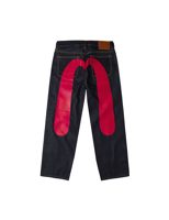 Evisu Red Daicock Print Loose Fit Jeans #2038