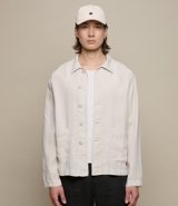 Merz b. Schwanen Cropped Worker's Linen Jacket