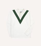 Drake's and Green Chevron Cotton Rugby Shirt