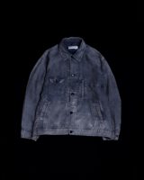 Anachronorm FADED SULFUR DYED LINEN UTILITY JACKET NAVY
