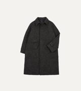 Drake's Grey Flecked Wool Raglan Coat