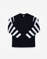 Iron Heart 7.5oz Cotton Long-Sleeved Crew Neck Border Tee