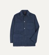 Drake's Navy Cotton Duck Canvas Five-Pocket Chore Jacket