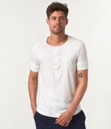 Merz b. Schwanen 103 Loopwheeled Maco-Imit Short Sleeve Henley