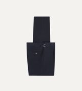 Drake's Navy Linen-Cotton Single-Pleat Trouser