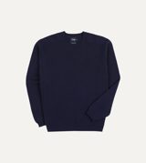 Drake's Navy Cashmere Crew Neck Jumper