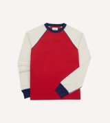 Drake's and Ecru Long Sleeve Raglan T-Shirt