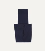 Drake's Light Navy Fresco Lite® Single Pleat Trouser
