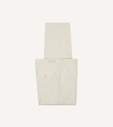 Drake's Ecru Herringbone Twill Cotton Games Trouser