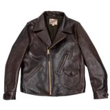 Y'2 Leather Black Hand Dyed Horsehide Double Rider Jacket (HR-56)