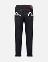 Evisu Ecru Seagull Print Taper Fit Jeans #2017