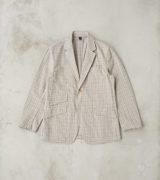 ts(s) Single Breasted 2-Button Jacket - Smoky Plaid Cotton Twill Cloth