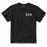 Schaeffer's Garment Hotel Artist Distressed Cycle Club Raw Sleeve Black Tee