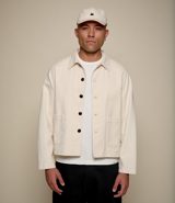Merz b. Schwanen Cropped Worker's Cotton Twill Jacket