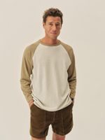 Buck Mason Field Green / Heather Oat Field-Spec Sandlot Tee
