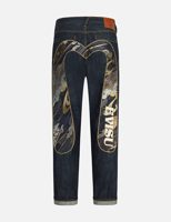 Evisu Brocade Daicock Appliqué Relax Straight Fit Jeans #2030