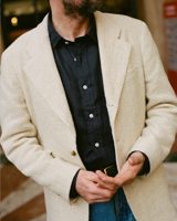 Drake's Ecru Silk-Canapa Tweed Blazer
