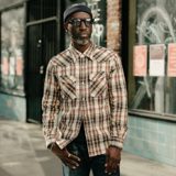 The Flat Head FN-SNW-014L Flannel Check Western Shirt