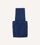 Drake's Navy Herringbone Twill Cotton Drawstring Trousers