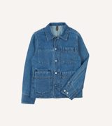 Drake's Bleach Wash Denim Work Jacket