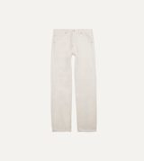 Drake's Ecru 12.7oz Selvedge Denim Tonal Stitch Five-Pocket Jeans