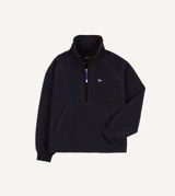 Drake's Navy Casentino Wool Half-Zip Pullover Fleece
