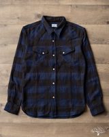 Flat Head FN-SNW-101LSP - Block Check Flannel Western Shirt