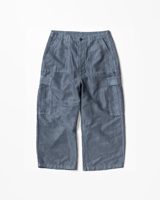 Anachronorm LINEN WIDE BAKER 6P PANTS BLUE GRAY DYED