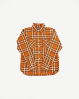 Iron Heart IHSH-442-ORA - 9oz Selvedge Flannel Check Work Shirt