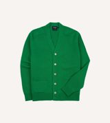 Drake's Green Lambswool 6 Button Cardigan