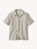 Buck Mason Aloe / Natural Stripe Wornwell S/S Camp Shirt