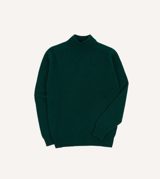 Drake's Green Brushed Shetland Mock Neck Jumper
