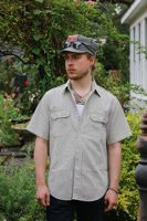 Sugar Cane Short Sleeve Hickory Stripe Work Shirt