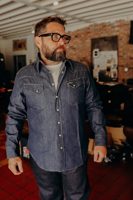 Sugar Cane Long Sleeve Denim Western Shirt