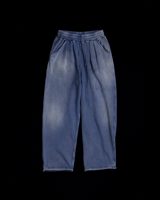 Anachronorm FADED TUCK WIDE SWEAT PANTS BLUE