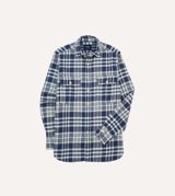 Drake's Check Brushed Cotton Two-Pocket Work Shirt