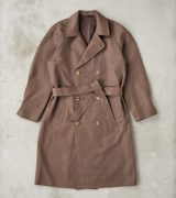 De Bonne Facture English Wool & Cotton Covert Cloth Grandad Trench Coat