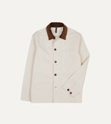 Drake's Ecru Cotton Twill Fatigue Jacket