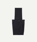 Drake's Dark Navy Fresco® Wool Single Pleat Trouser