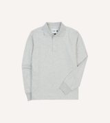 Drake's Melange Jersey Cotton Long-Sleeve Polo Shirt