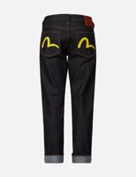 Evisu Yellow Seagull Print Taper-Fit Jeans #2017